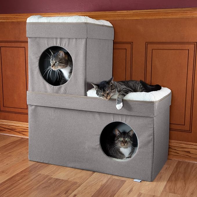 Kitty City Large Stackable Cat Condo & Cube House, Modular Indoor Cat Furniture - Image 11