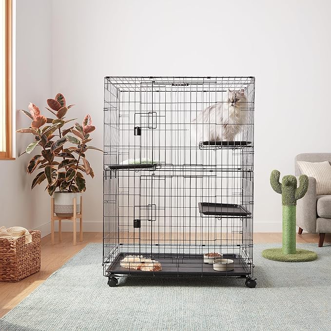 Amazon Basics Large 3-Tier Cat Cage Playpen - Image 6