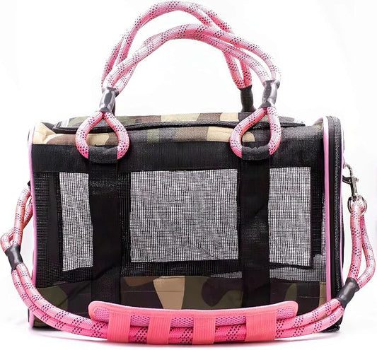 Buddy's Best Airline Approved Pet Carrier – Army Camo & Pink Heavy Duty by Buddysbest