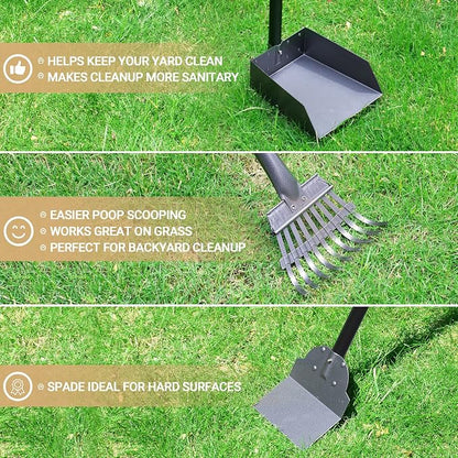 Heeyoo Dog Pooper Scooper, Dog Poop Tray and Rake Set, Pet Waste Removal Scoop - Image 6
