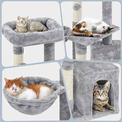 Topeakmart Cat Tree Tower for Indoor Cats, 34.5in Cat Activity Center - Image 4