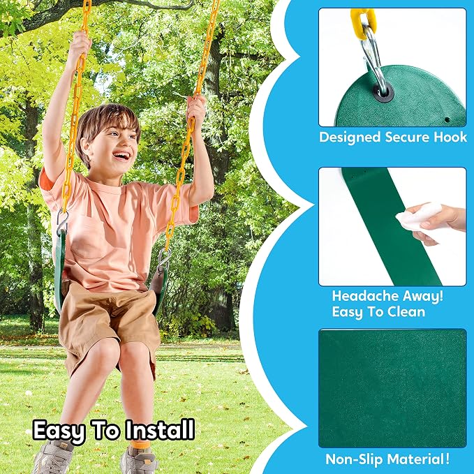 TURFEE 2 Pack Green Swing Seats Heavy Duty - Image 4