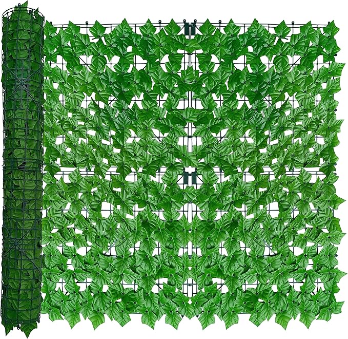 Artificial Ivy Privacy Fence Wall Screen, 40X120 in UV-Anti Faux Greenery by ODTORYHOME