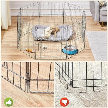 Yaheetech 24" High 8 Panel Foldable Metal Dog Exercise Pen Pet Playpen Dog - Image 6