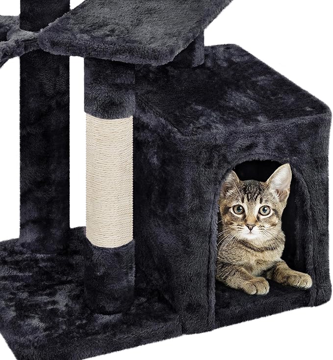Topeakmart Cat Tree Tower for Indoor Cats, 34.5in Cute Cat Tree Activity Center - Image 6