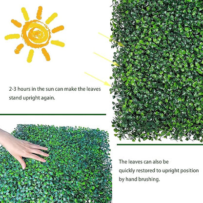 Artificial Boxwood Roll, 48x120 in UV-Anti Faux Ivy Boxwood Hedge Leaf Grass - Image 5