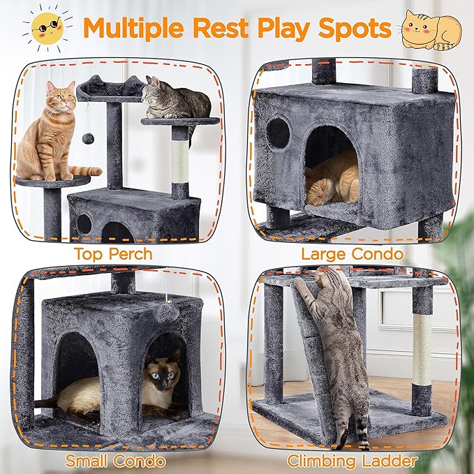 Yaheetech XL Cat Tree, 80in Multi-Level Tower - Image 5