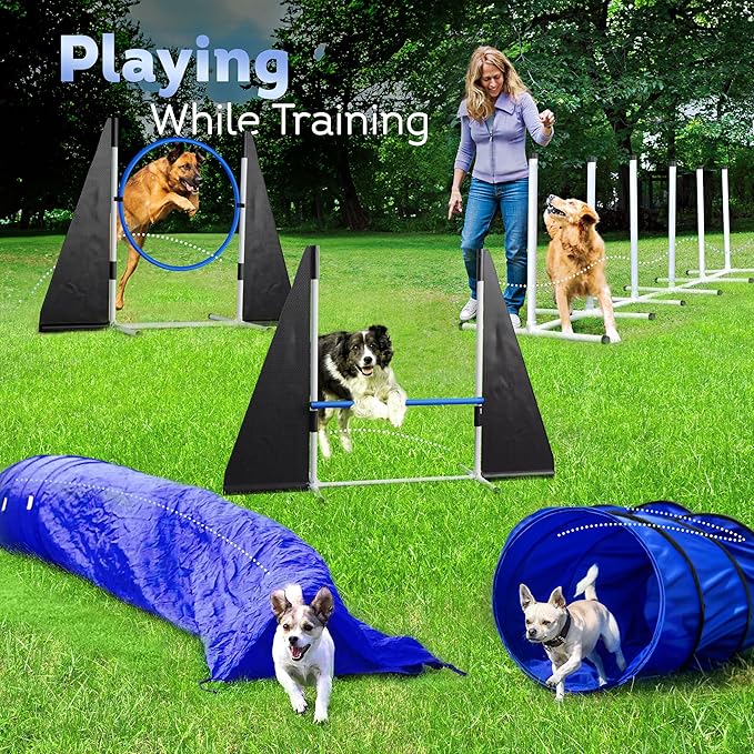 Dog Agility Course Backyard Set, Including Dog Tunnel Bags - Image 2