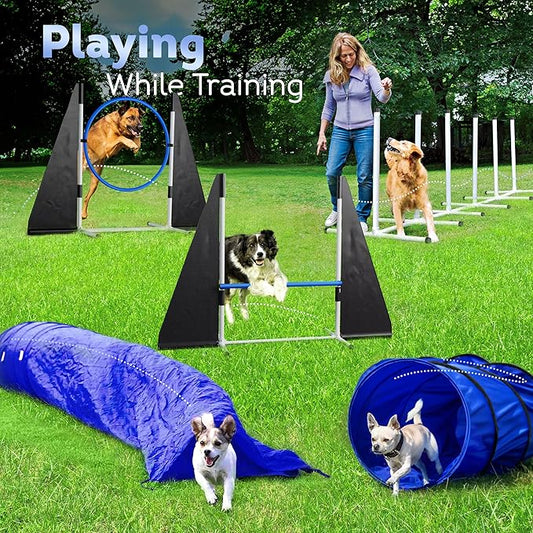 Dog Agility Course Backyard Set, Including Dog Tunnel Bags - Image 2