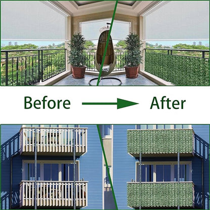 Artificial Fence Privacy Screen: 4FT x 20FT UV-Anti Faux Greenery Backdrop Ivy - Image 4