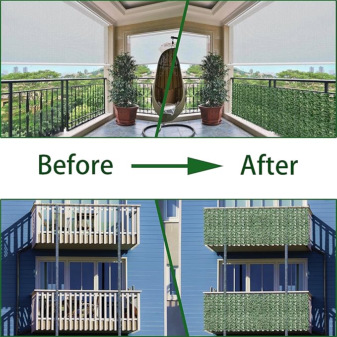 Artificial Fence Privacy Screen: 5FT x 20FT UV-Anti Faux Greenery Backdrop Ivy - Image 4