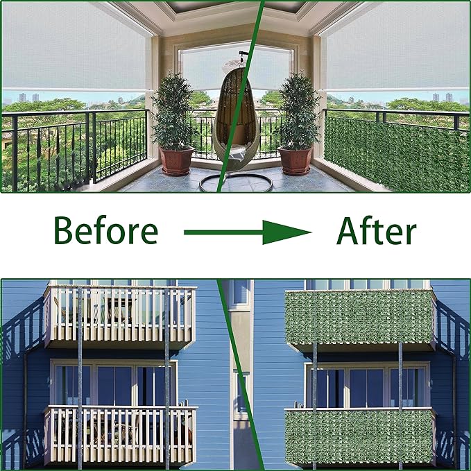 Artificial Fence Privacy Screen: 5FT x 50FT UV-Anti Faux Greenery Backdrop Ivy - Image 4