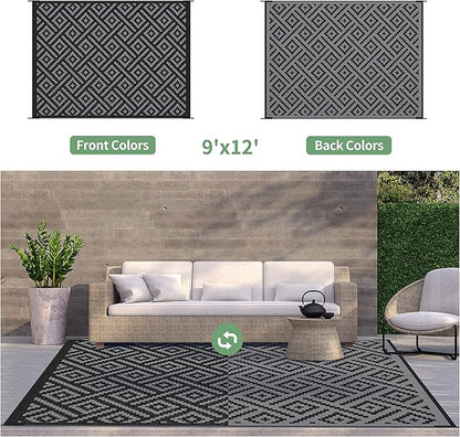 GENIMO Outdoor Rug for Patio Clearance, Reversible Plastic Camping Rugs - Image 2