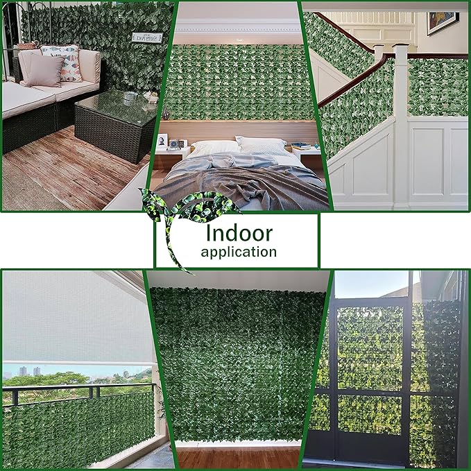 Artificial Fence Privacy Screen: 5FT x 20FT UV-Anti Faux Greenery Backdrop Ivy - Image 5