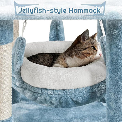 Yaheetech 61in Tall Ocean-Themed Cat Tree, Fish-Shaped Platform, Sisal - Image 8