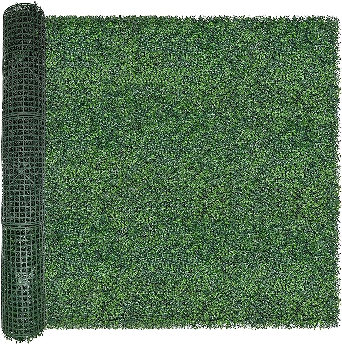 Artificial Boxwood Roll: 60 X 120 in UV-Anti Faux Ivy Boxwood Hedge Leaf Grass by ODTORYHOME